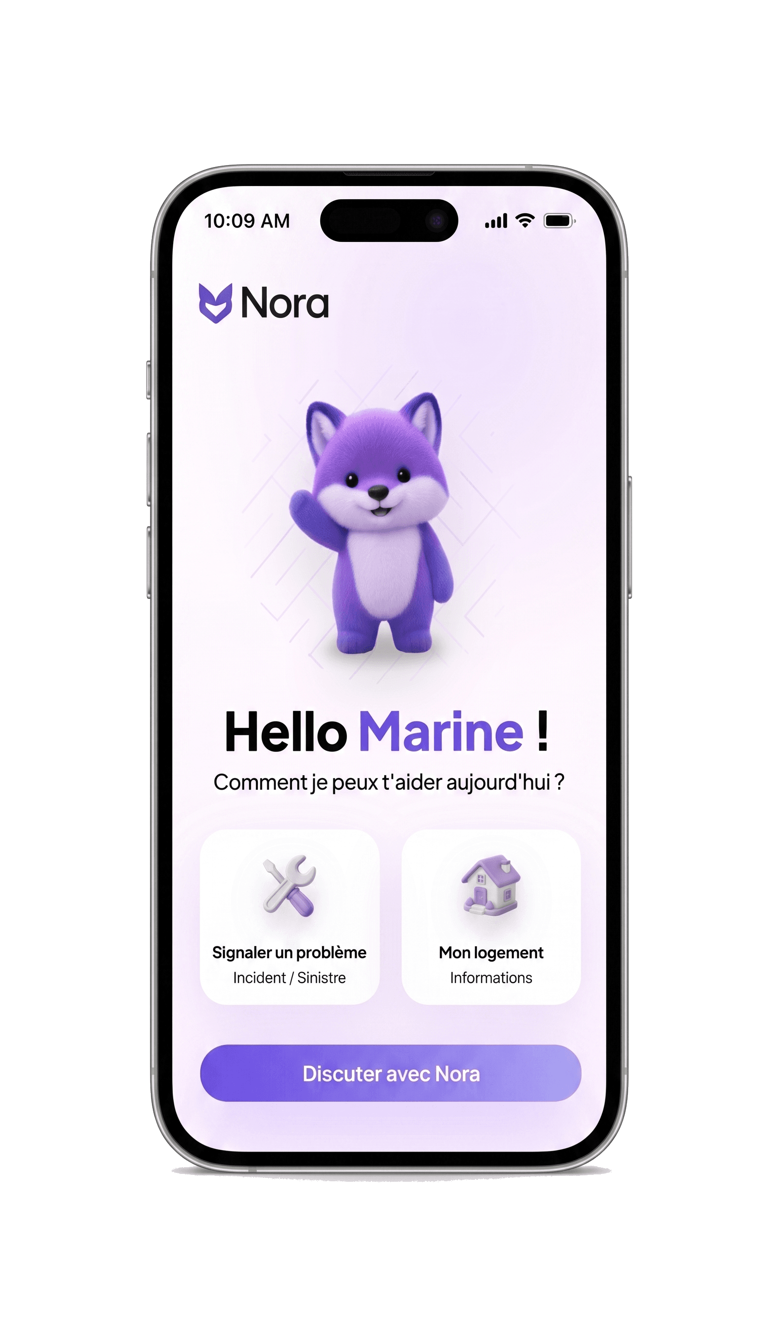 Accueil mobile Nora côté locataire